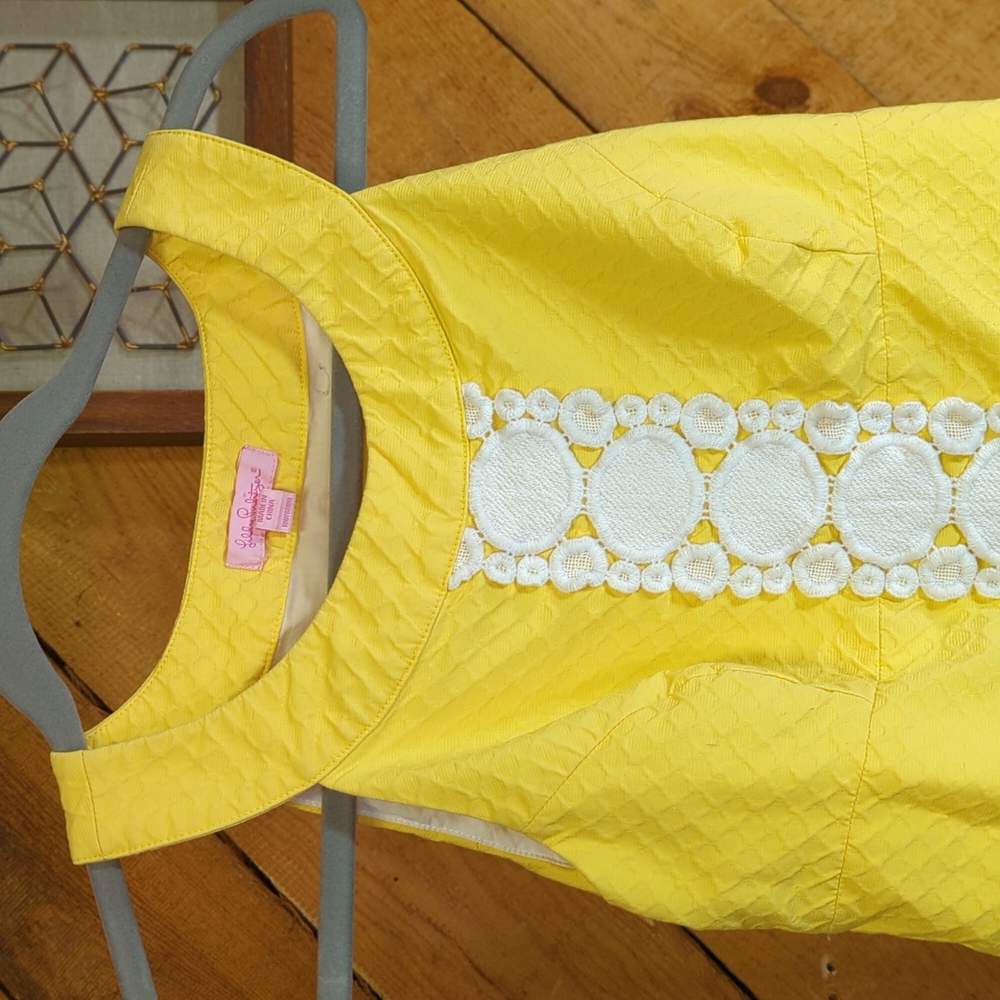 Lilly Pulitzer Yellow Mini Dress with White Trim